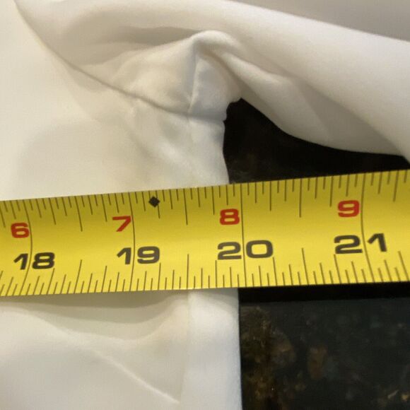 eShakti Double Breasted Shacket Brass Button Long Sleeve White Lined Women L NWT - Picture 5 of 10